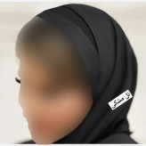 مقنعه تل دار ویسکوز درجه یک قد 90 رنگ سورمه ای تل مشکی فری سایز