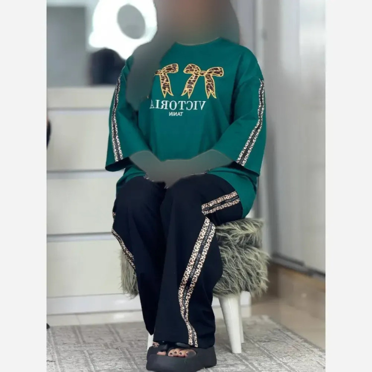 ست لباس زنانه ویکتوریا جنس پنبه گلکسی فری سایز