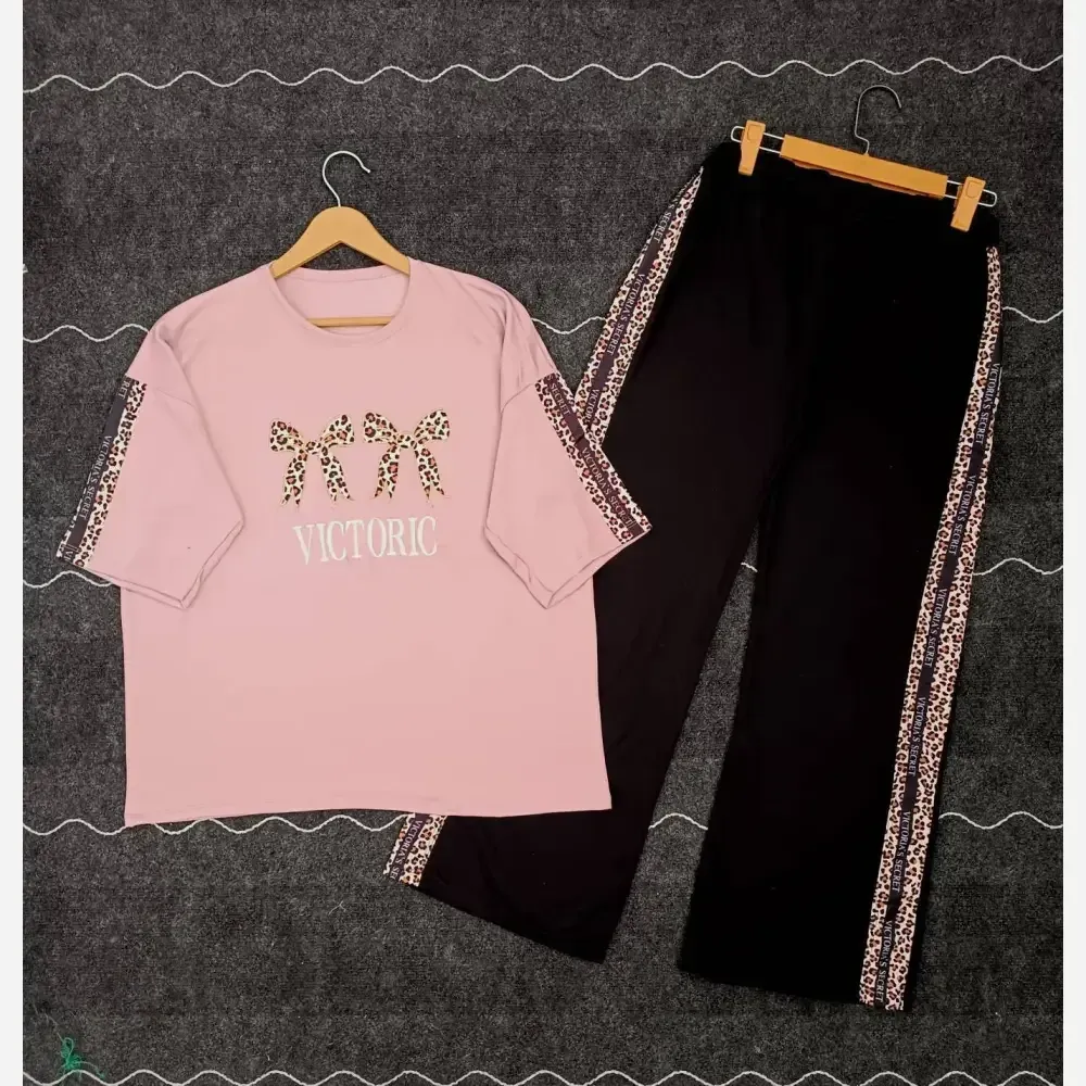 ست لباس زنانه ویکتوریا جنس پنبه گلکسی فری سایز