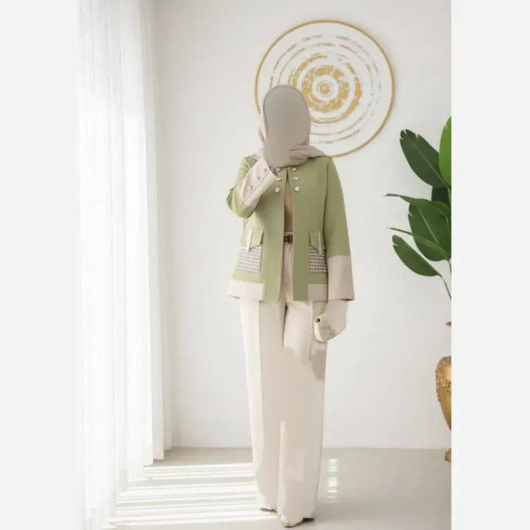 کت شلوار زنانه مدل افسون جنس مازراتی رنگ مشکی سرمه ای سبز سایز 1 و 2