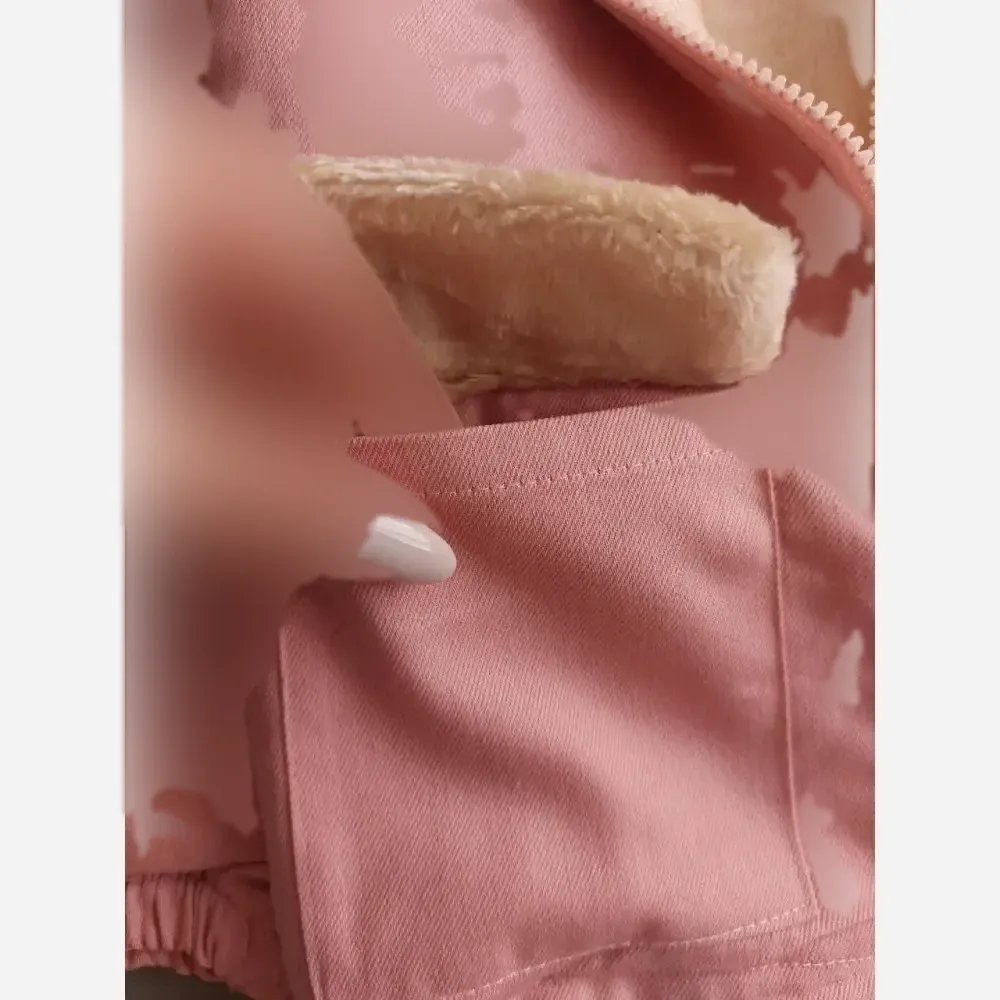 کاپشن کتان تدی گلدوزی داخل خز بچگانه