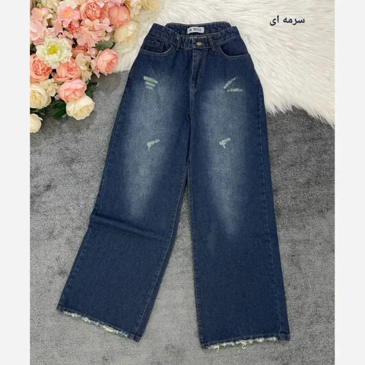 شلوار فول بگ جین درجه یک زنانه سایز 38 تا 46