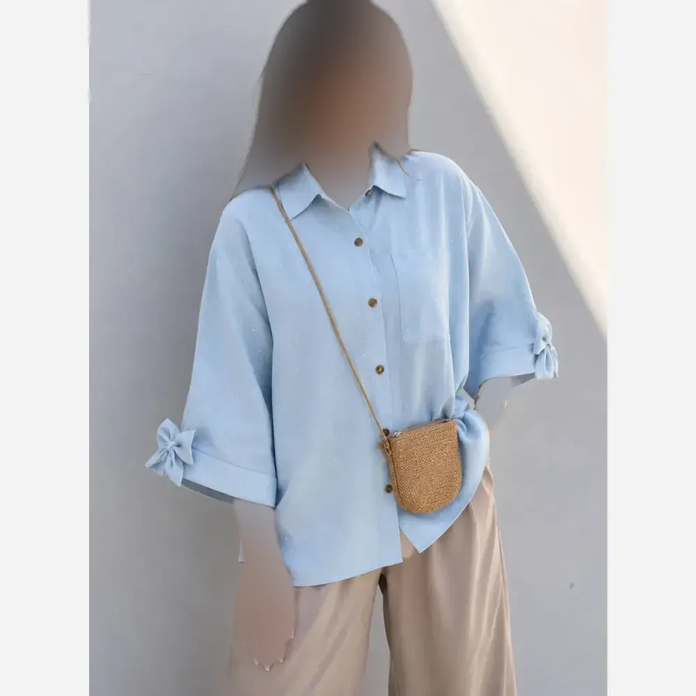 مانتو باکسی ینزی فول نگین خنک و تابستانه فری سایز تا 48