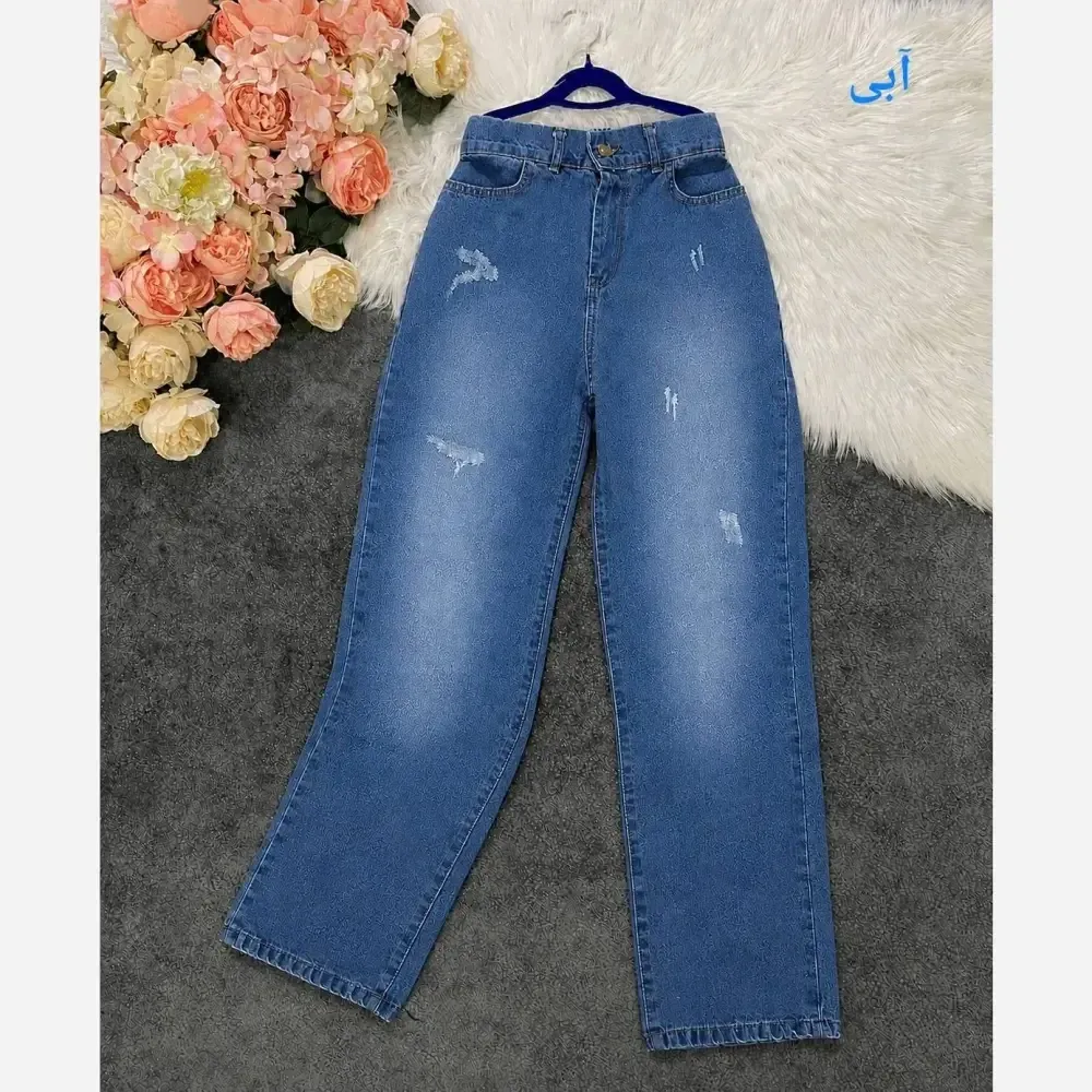 شلوار نیم بگ جین زنانه درجه یک پشت کش سایز 38 تا 48