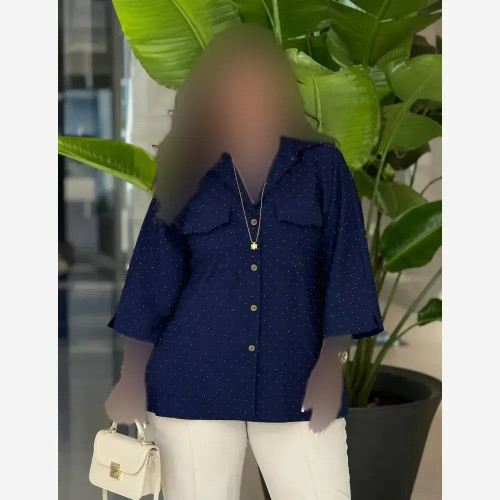 مانتو باکسی ینزی فول نگین خنک و تابستانی فری سایز تا 48
