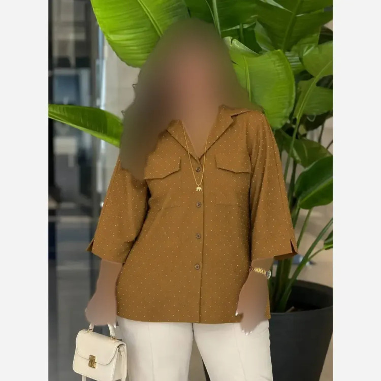 مانتو باکسی ینزی فول نگین خنک و تابستانی فری سایز تا 48
