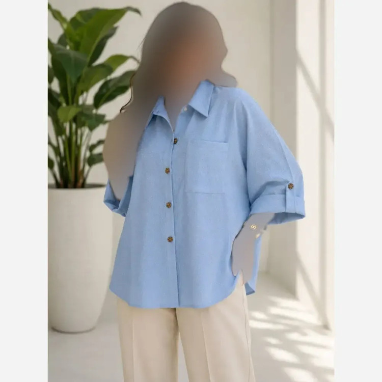 مانتو باکسی ینزی فول نگین فری سایز خنک و تابستانه
