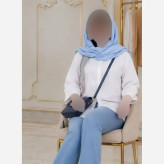 شومیز سفید ساده تترون فری سایز تا 46