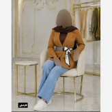 کت زنانه کمردار پارچه مازراتی فری سایز تا 46 رنگ بندی متنوع