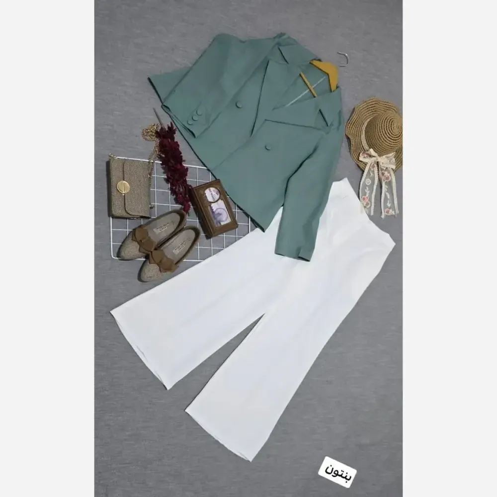 کت و شلوار پریناز مازراتی فری سایز تا 46 رنگ بندی متنوع قد کت 55 قد شلوار 105