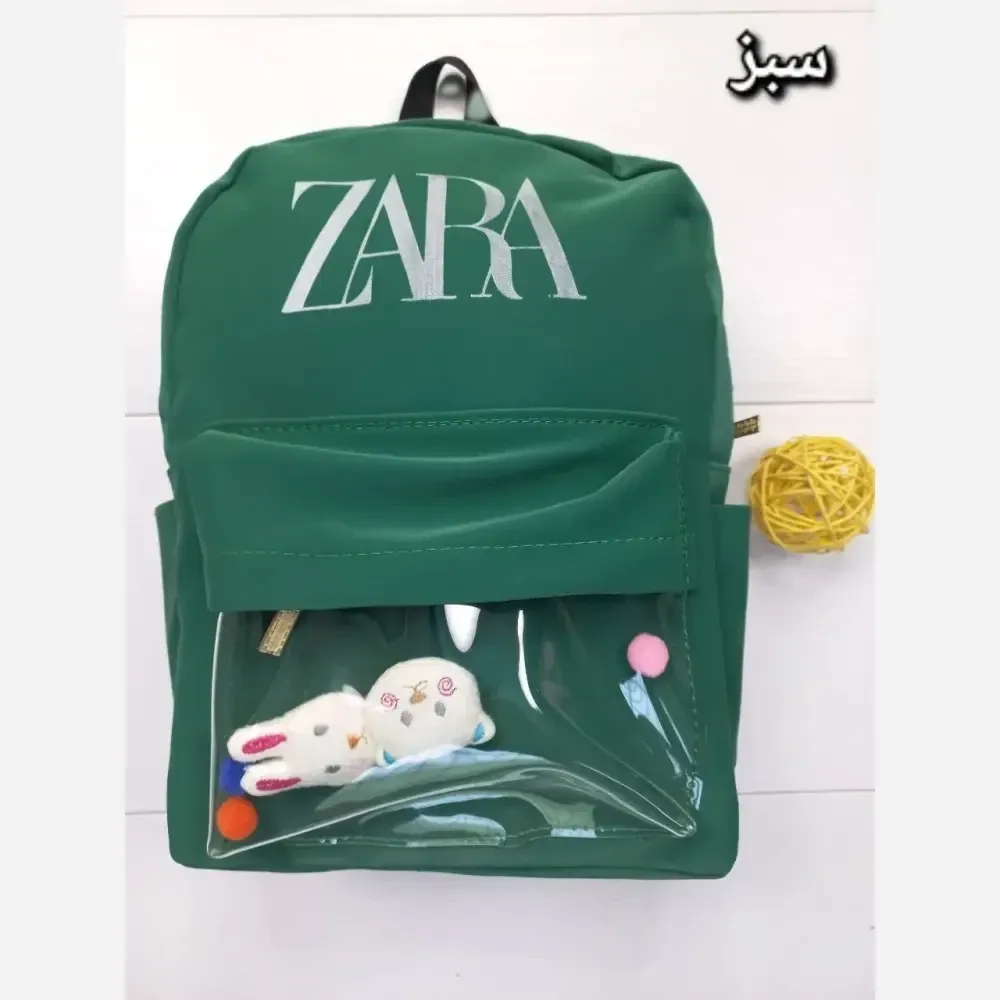 کوله پشتی چرمی دخترانه طرح زارا مدل عروسکی رنگی