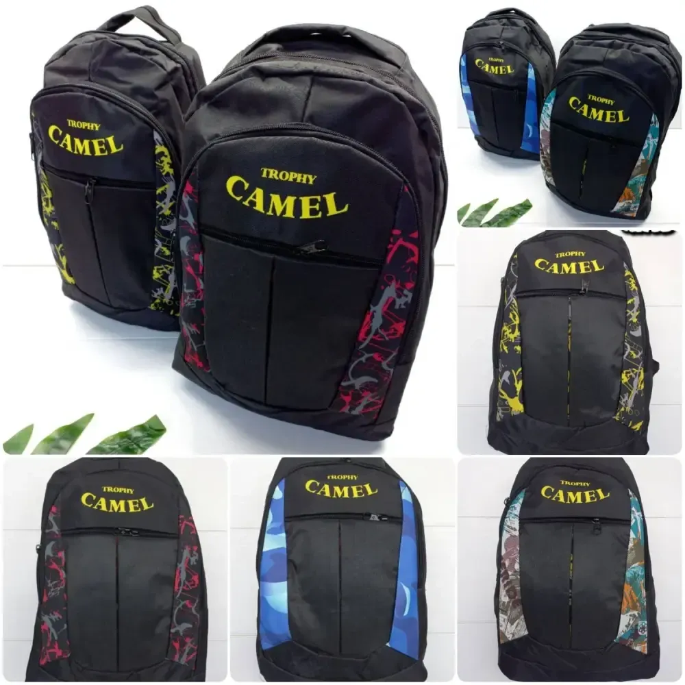 کوله پشتی اقتصادی برزنتی مدل CAMEL سه زیپ با جای بطری سایز 45 در 35 سانتیمتر