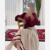 پیراهن مازراتی رویا کمربنددار فری سایز رنگ زرشکی سورمه ای سبزتیره