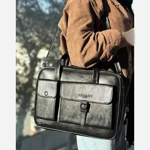 کیف اداری دانشجویی چرم سوگو مشکی