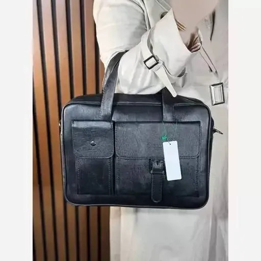 کیف اداری دانشجویی چرم سوگو مشکی