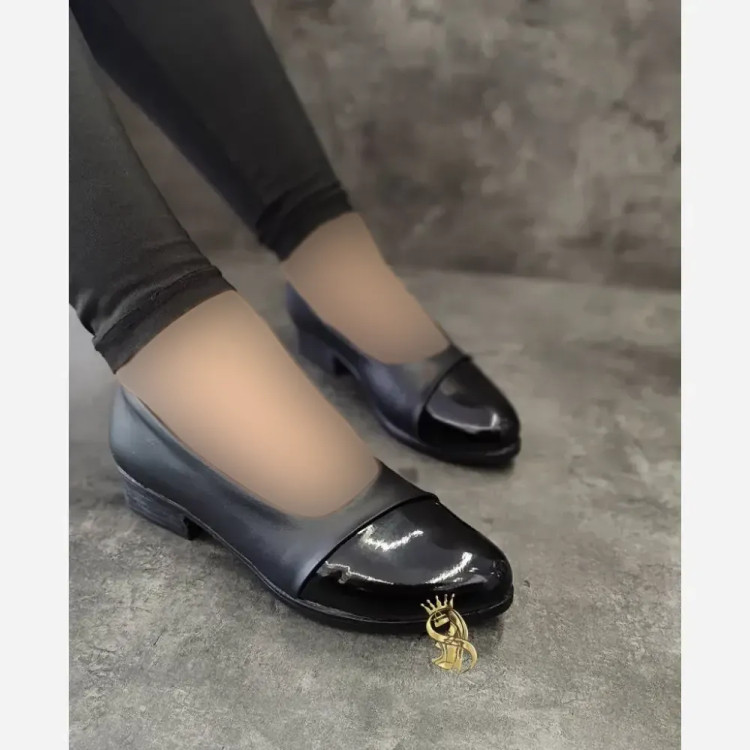 کفش کالج طبی زنانه چرم صنعتی مدل مژده رنگ مشکی