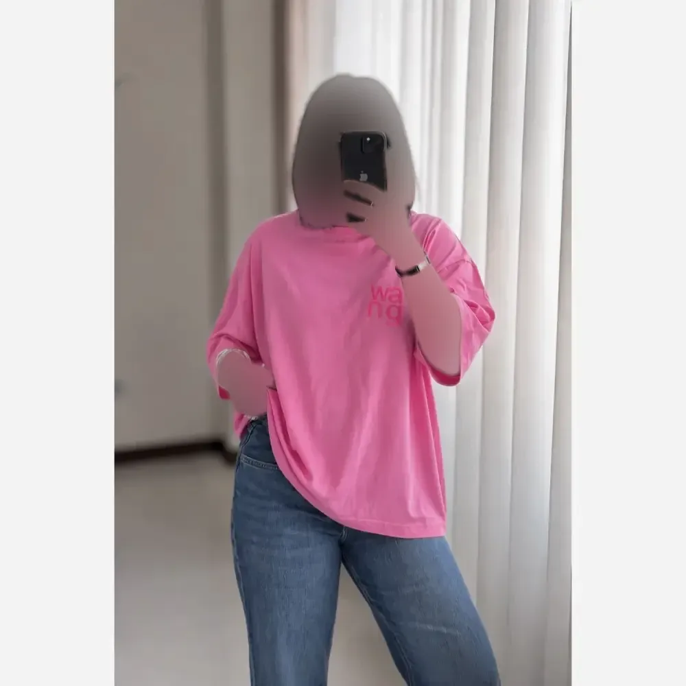 تیشرت زنانه پنبه ای wang فری سایز تا 44 در رنگ های سبز، آبی، صورتی