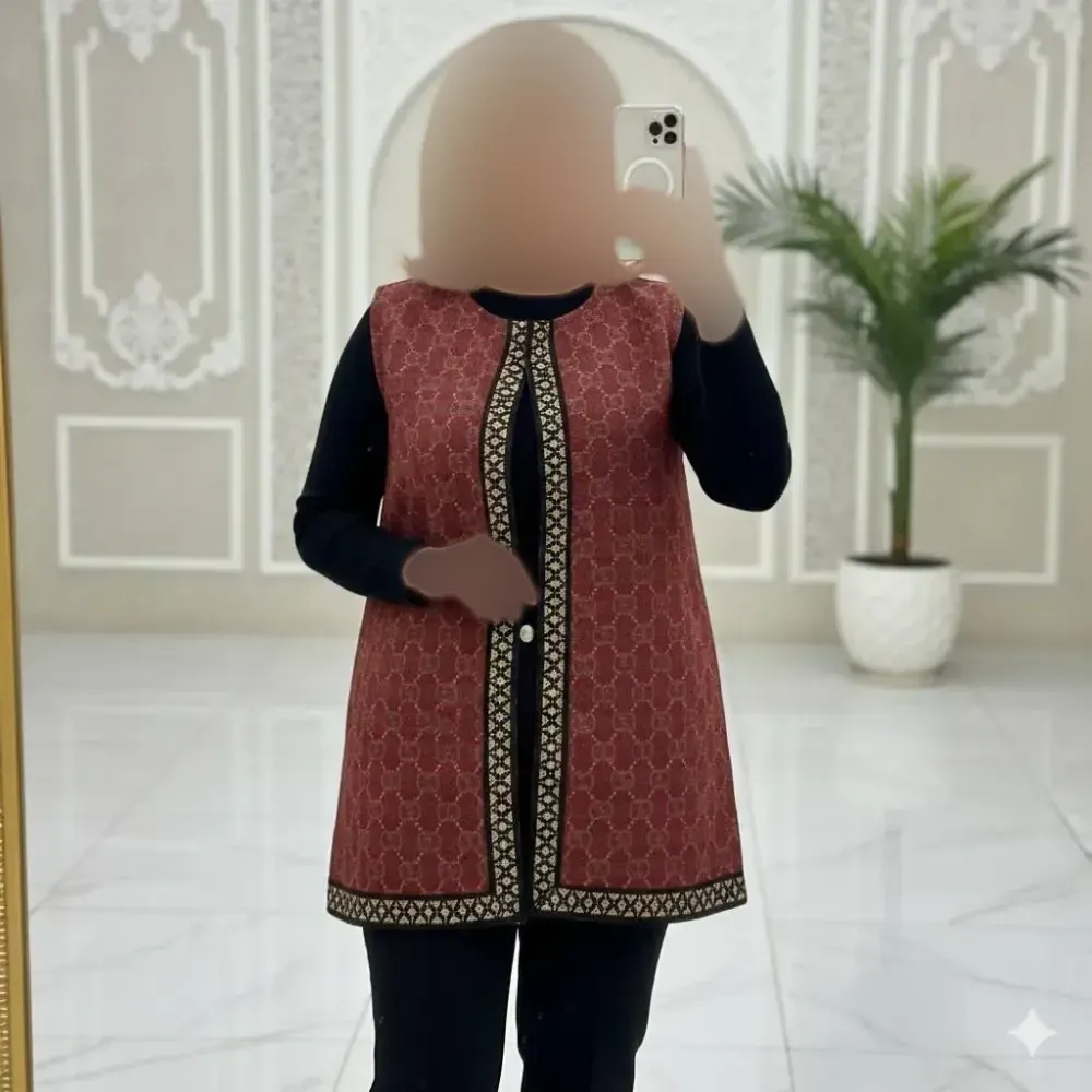ژیله پاییزه ژاکارد سایز بزرگ مناسب سایز 46 تا 52 قد 80