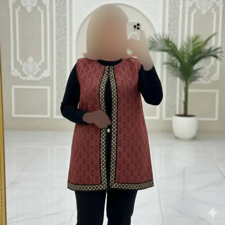 ژیله پاییزه ژاکارد سایز بزرگ مناسب سایز 46 تا 52 قد 80