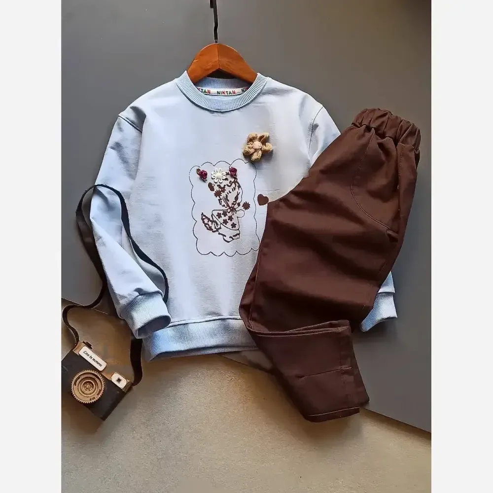 ست بلوز و شلوار کتان بچگانه مدل عروسک سایز 45 تا 60