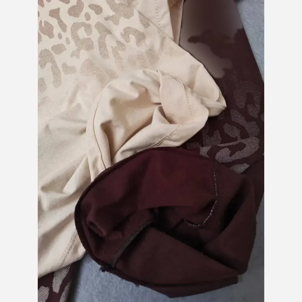 ست ست تیشرت باکسی و شلوار بگ پلنگی دخترانه پنبه ای سایز 55 تا 70