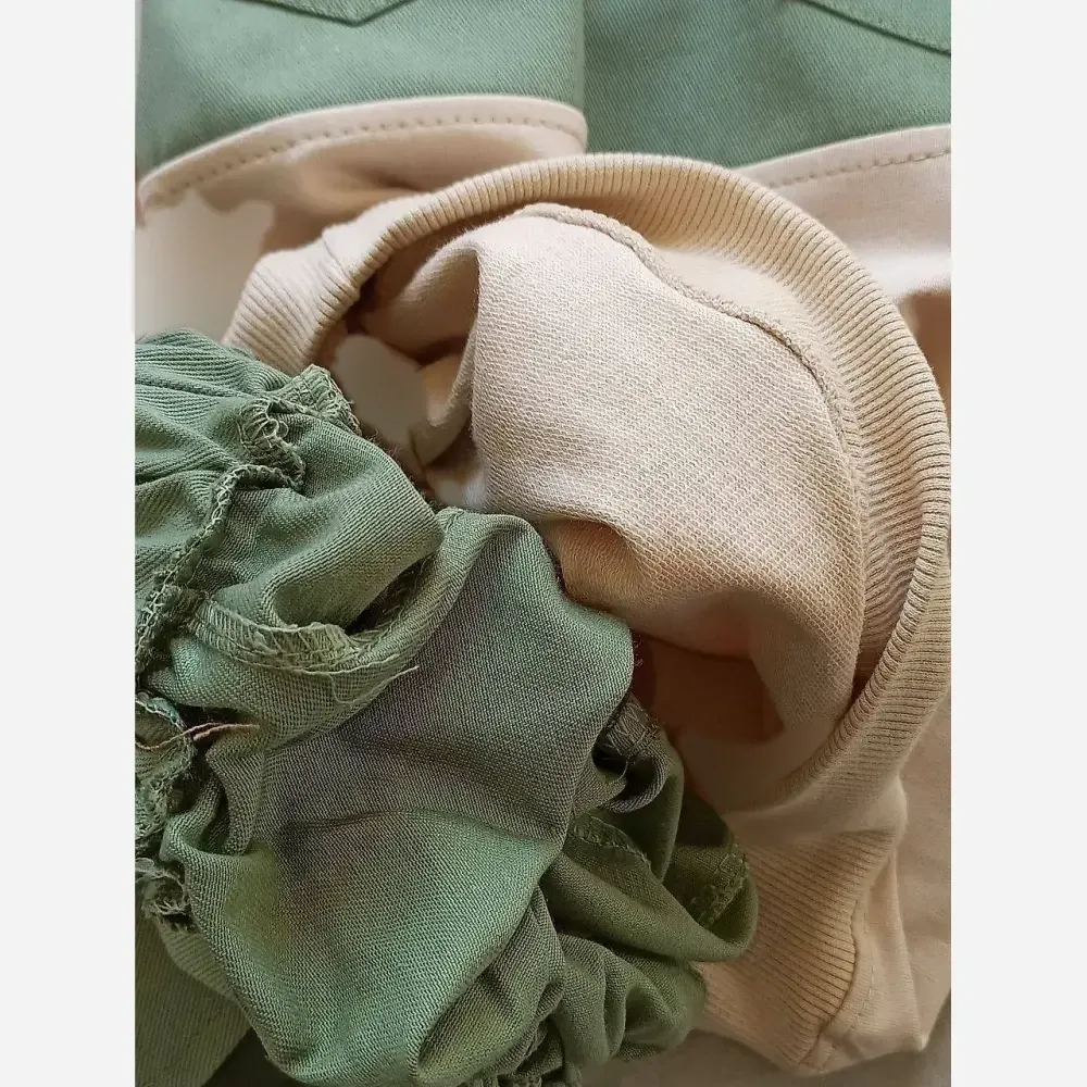 ست بلوز و شلوار بچگانه طرح فشیون سایز 40 قهوه ای و سبز