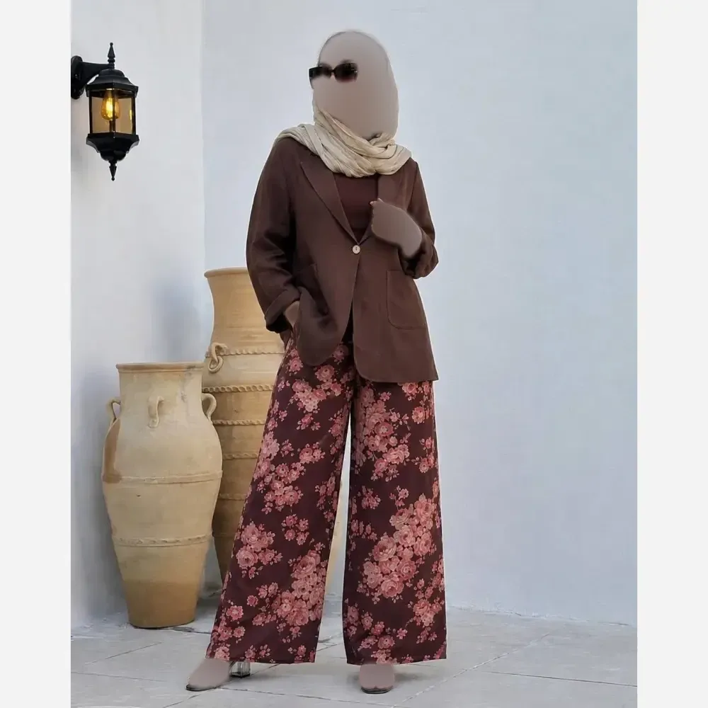ست کت شلوار بگ گلدار لینن و بوگاتی فری سایز