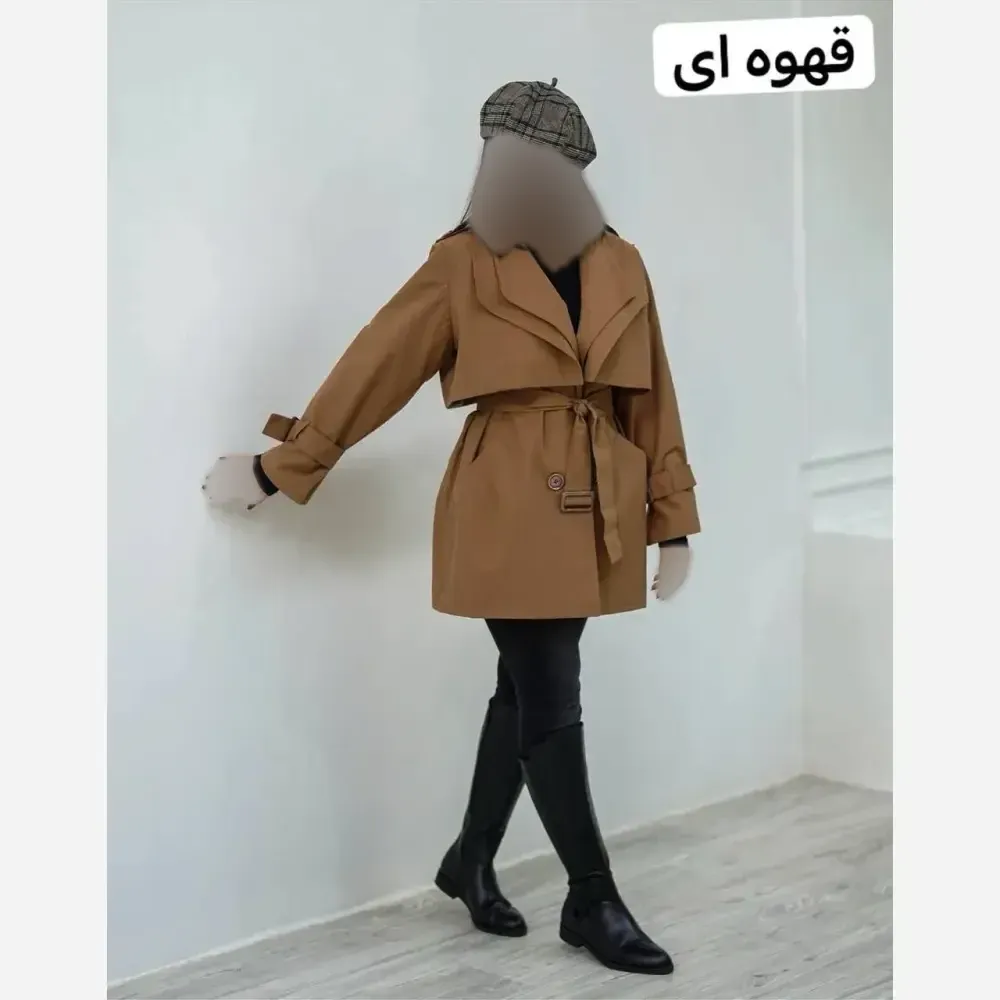 بارونی زنانه مدل ملودی جنس کتان تی سی قد 90