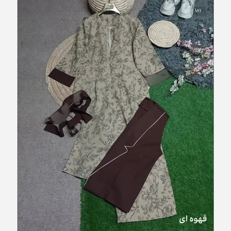 ست کت و اورال لینن نچرال آپامه مدل دو جیب سایز 38 تا 46