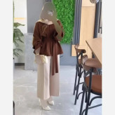 ست مانتو و شلوار زنانه جنس سوپرمازراتی درجه یک فری سایز 38 تا 46