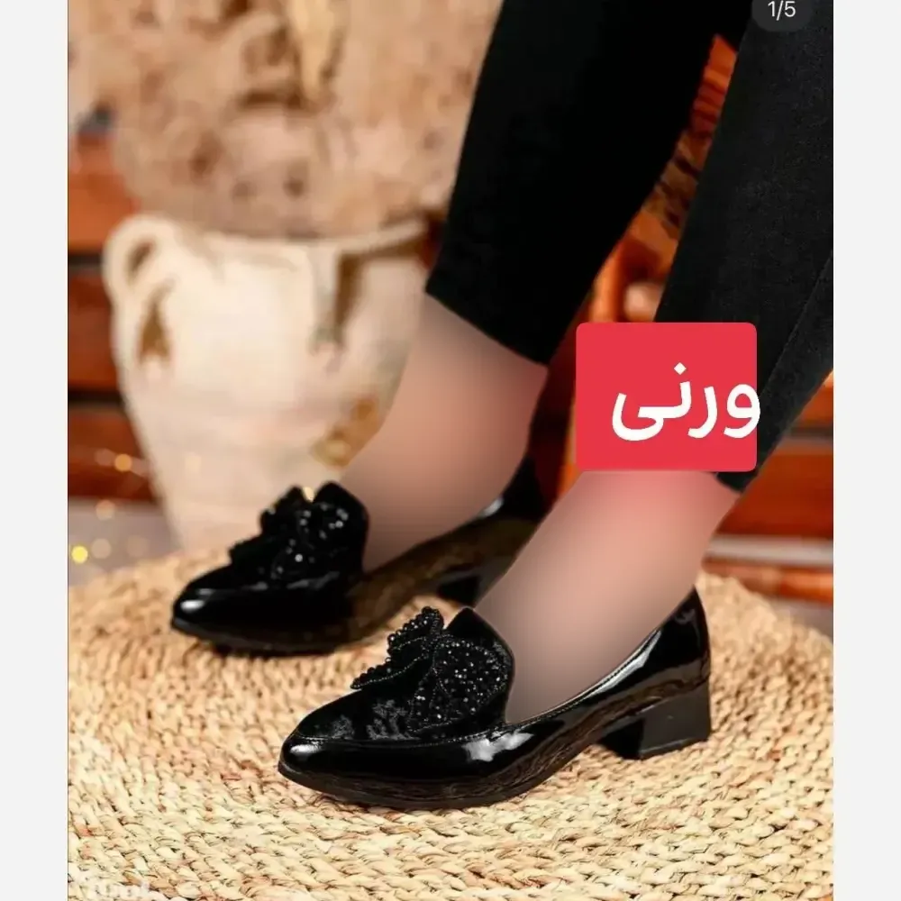 کالج زنانه مدل پاپیون چرم و ورنی تبریز سایز 37 تا 41 زیره پیو