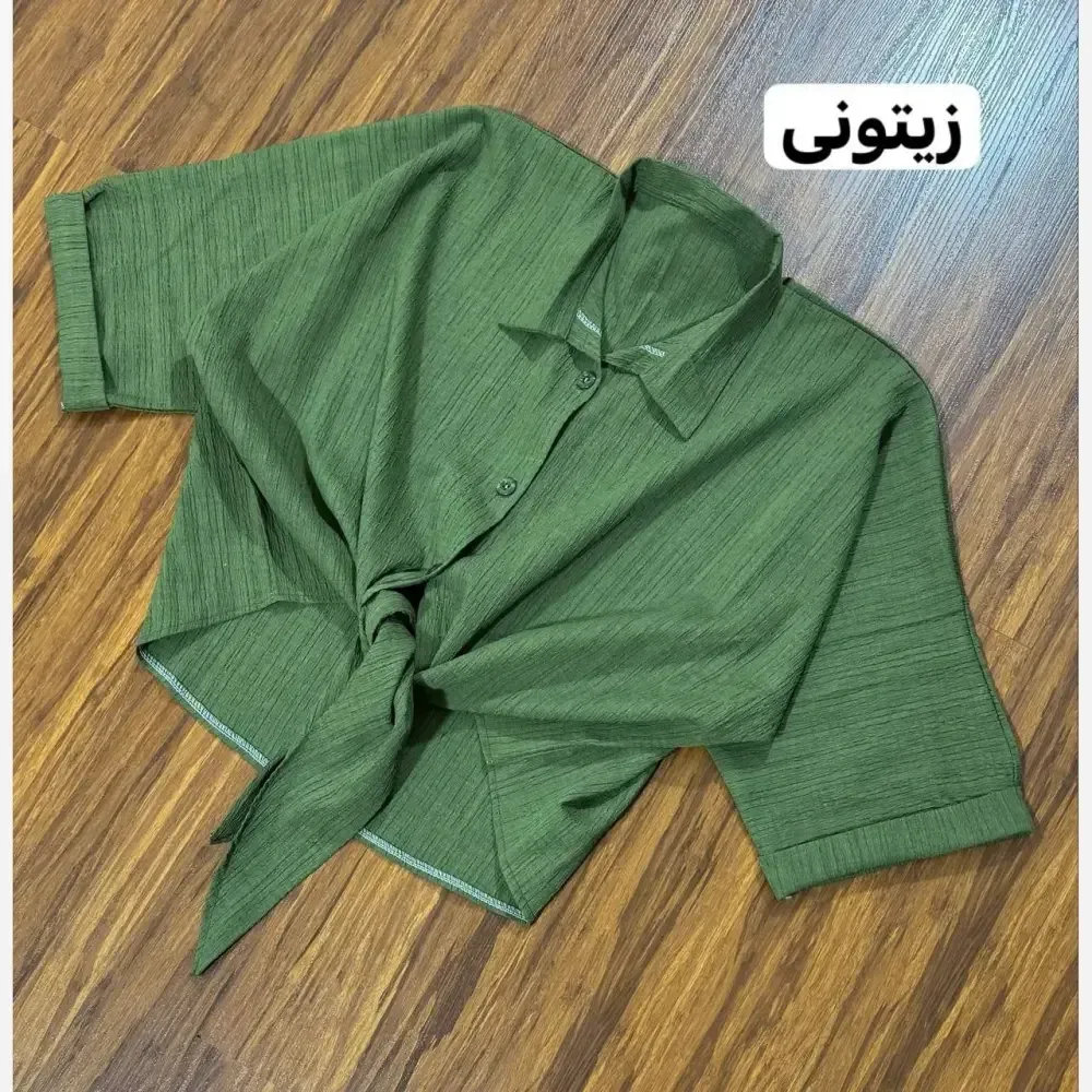 شومیز باکسی گره ای مراکشی راه راه فری سایز