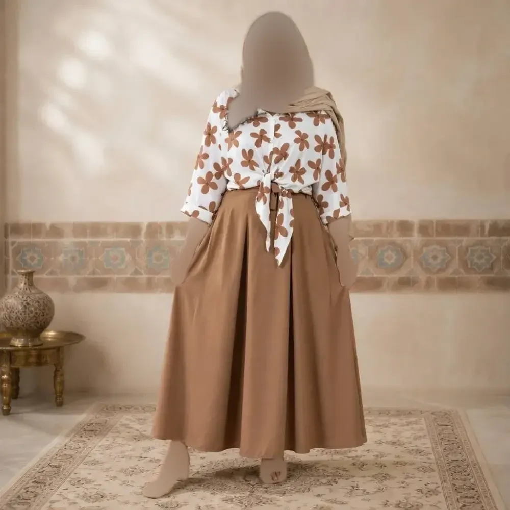 ست شومیز دامن گره ای پینترستی فری سایز 38 تا 50