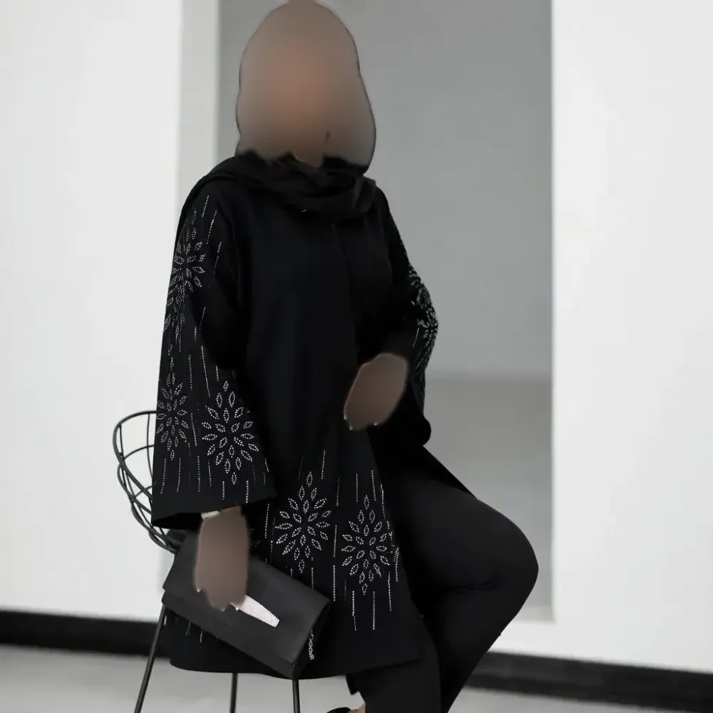کت مجلسی زنانه آرزو جنس شانتون جت بلک رنگ مشکی