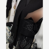 کت مجلسی زنانه آرزو جنس شانتون جت بلک رنگ مشکی