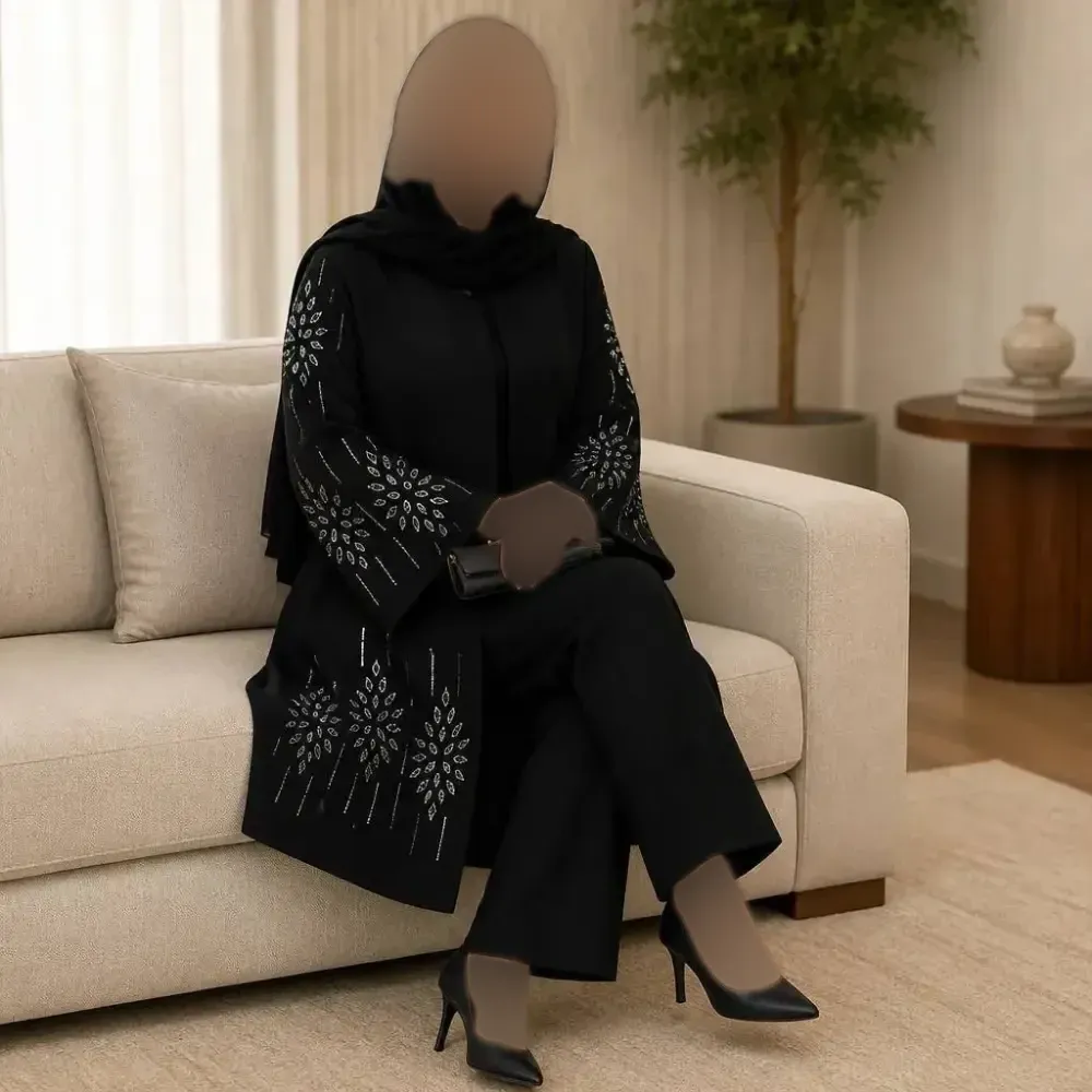 کت مجلسی زنانه آرزو جنس شانتون جت بلک رنگ مشکی