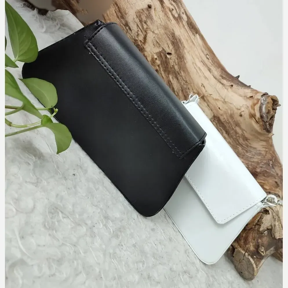 کیف دوشی زنانه چرم مدل سارینا مشکی ابعاد 14*27