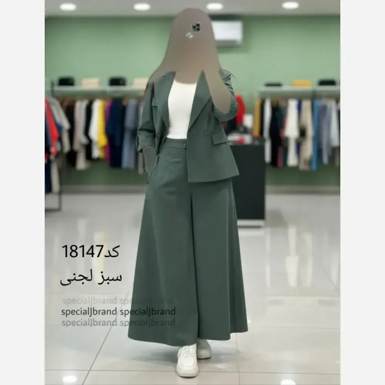 ست کت دامن شلواری سارا لینن سبک خنک زنانه در رنگ بندی متنوع و سایزبندی 38 تا 44