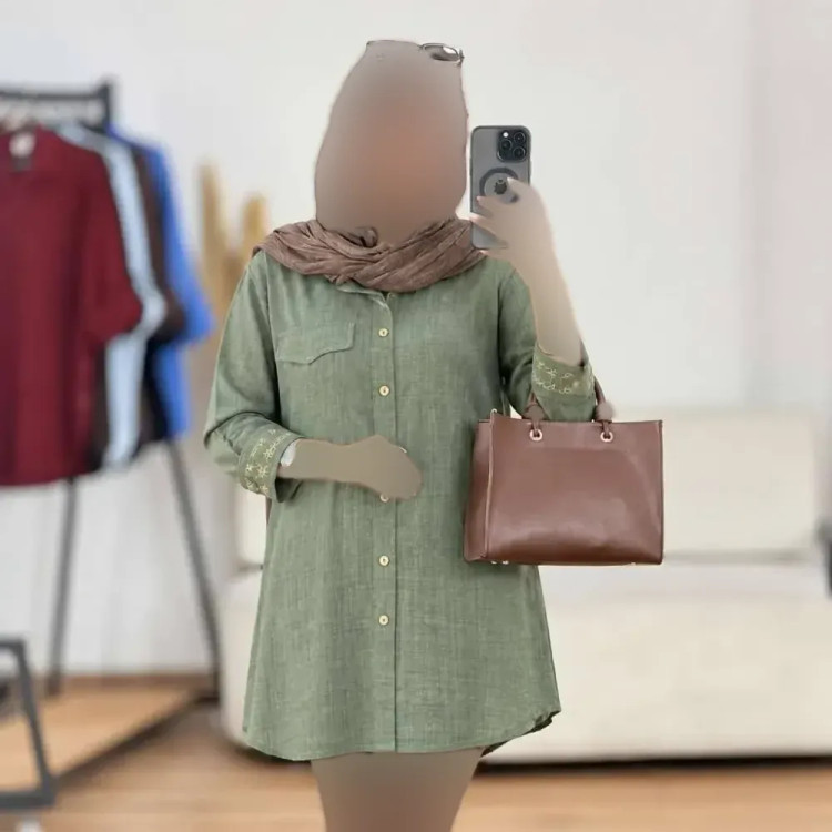 مانتو مچ گلدوزی سانیا جنس شانتون قد 90