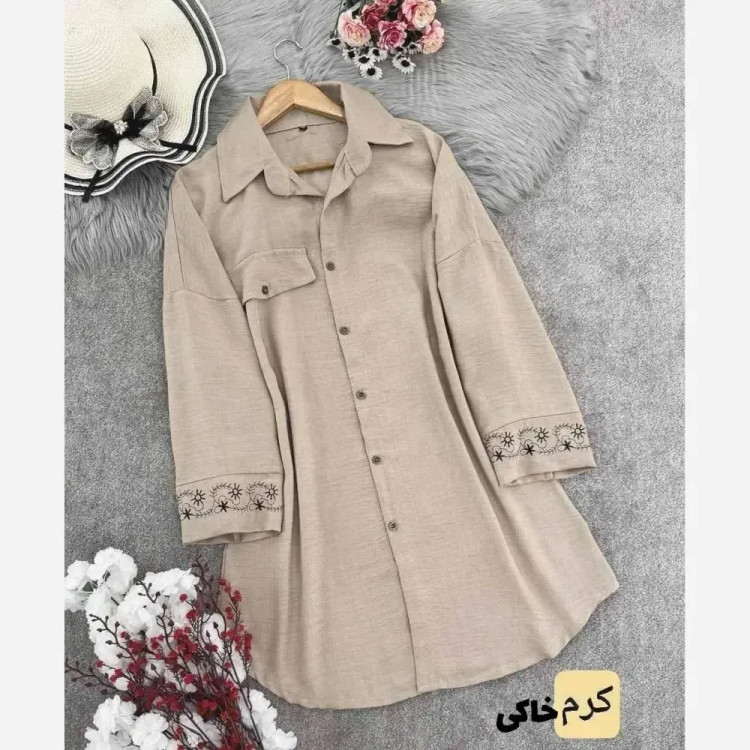 مانتو مچ گلدوزی سانیا جنس شانتون قد 90