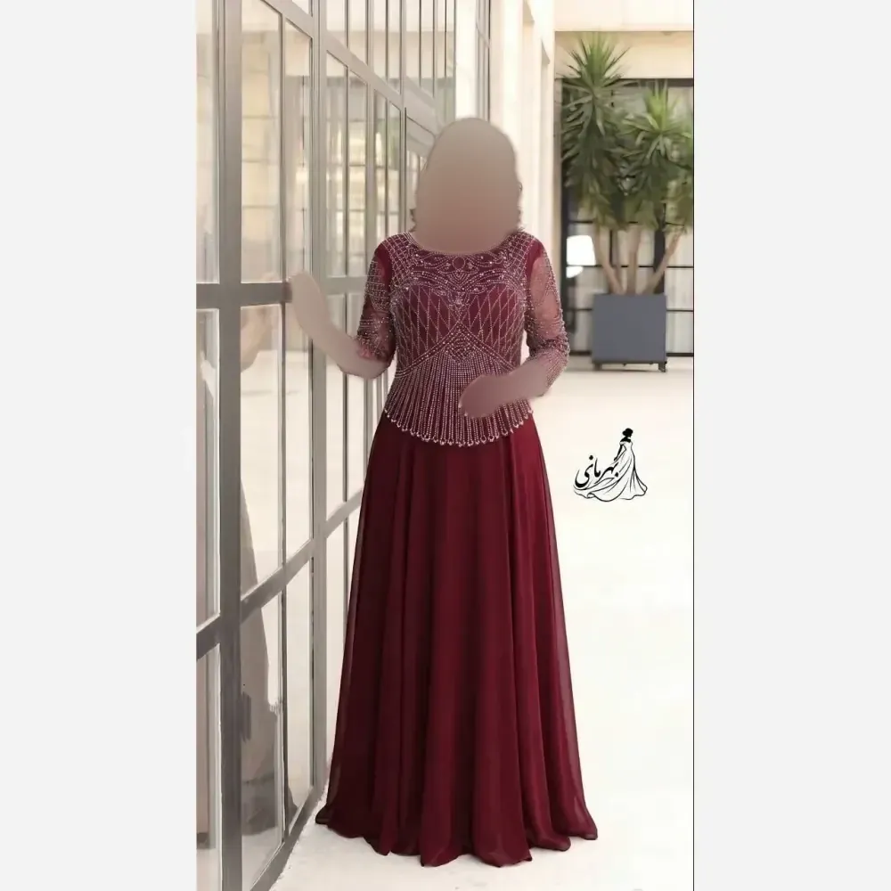 پیراهن ماکسی زنانه سایز بزرگ مجلسی حریر کاپدار لعیا