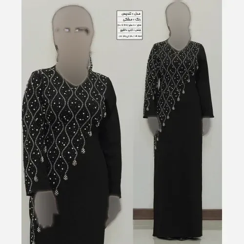 ماکسی مجلسی زنانه کرپ دالیچ مشکی قد 140 تا 146