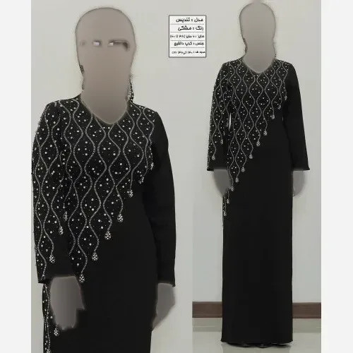 ماکسی مجلسی زنانه کرپ دالیچ مشکی قد 140 تا 146