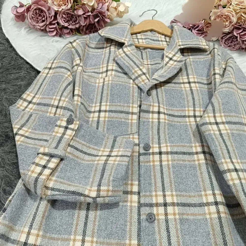 مانتو پشمی سوزان چهارخونه شکت پاییزه فری سایز درجه یک