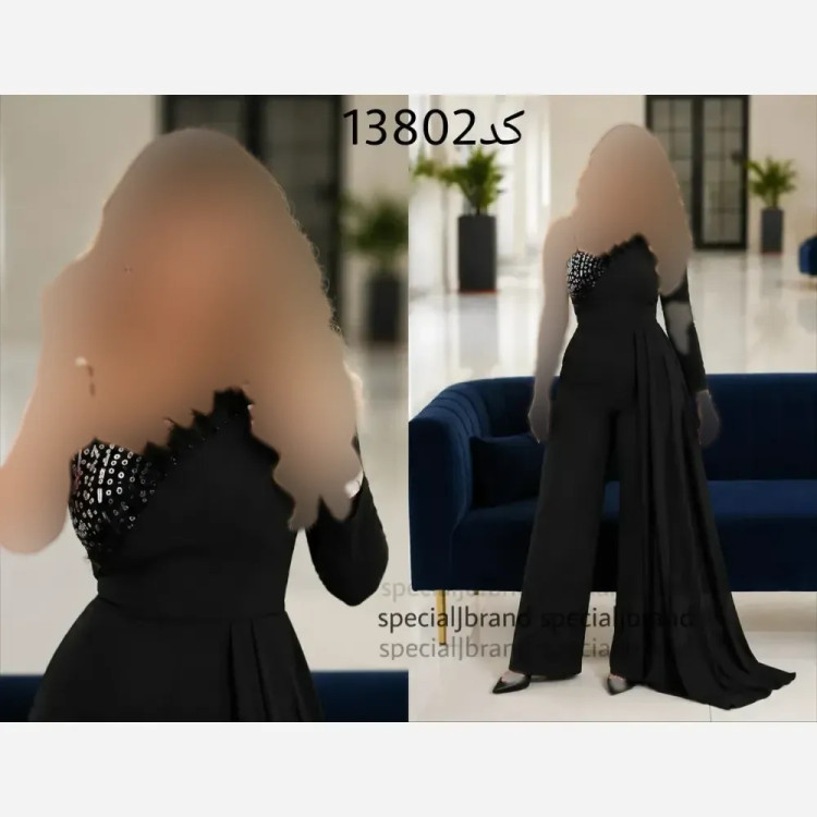 سرهمی مجلسی پریا جنس مازراتی سنگ دوزی شده رنگ مشکی