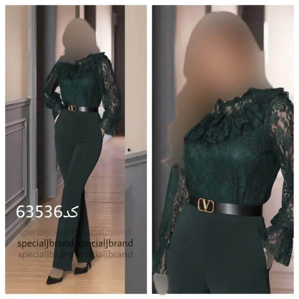 سرهمی مجلسی پارمیس دانتل برجسته و غواصی سبز سایز 38 تا 40