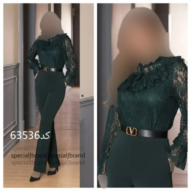 سرهمی مجلسی پارمیس دانتل برجسته و غواصی سبز سایز 38 تا 40