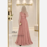 پیراهن مجلسی ماکسی تانیا لمه بارکدی و تور قد 160 زنانه در رنگ بندی مشکی، طوسی، سبز، صورتی، زرشکی و سایزهای 40 تا 50