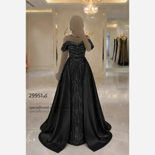 ماکسی مجلسی زنانه ساتن و غواصی مرجان رنگ مشکی سبز زرشکی