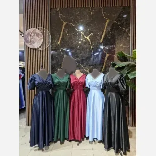 ماکسی مجلسی زنانه مدل مهسا ساتن آمریکایی سایز 36 تا 46